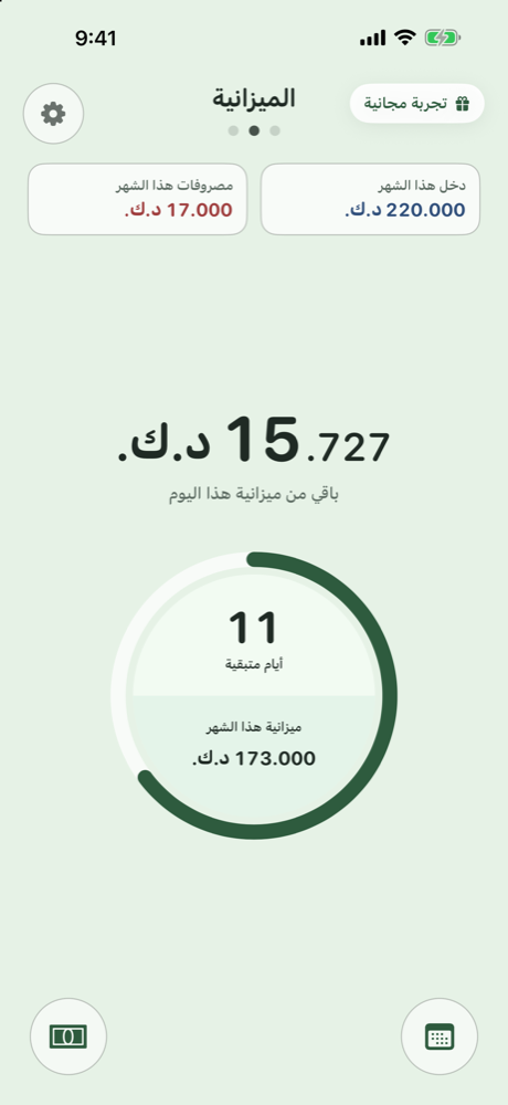 الصفحة الرئيسية: باقي من ميزانية هذا اليوم
